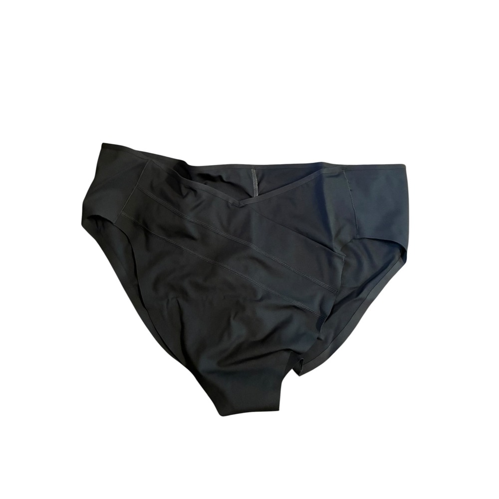 Phoenix Malibu Angled Cheeky Bikini Bottoms Black Ruched V-Waist 2X